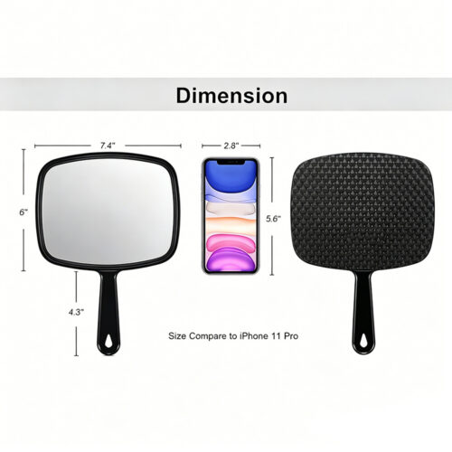 ZY136 / Professional Salon Handheld Hairdressing Mirror with Handle - 2 12 - 4colorlife.com