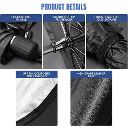 ZY162 / Foldable Car Windshield UV Sun Shade Umbrella for Sedan SUV - 3 13 - 4colorlife.com
