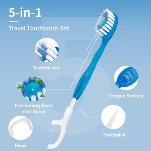 XJJ114 / Disposable Portable Five-In-One Soft Bristle Dental Floss - 338663620 - 4colorlife.com
