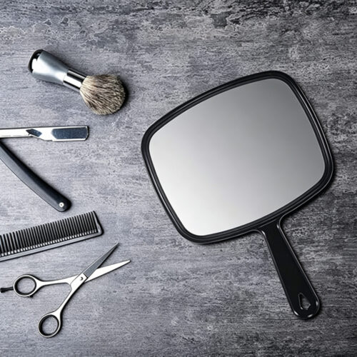 ZY136 / Professional Salon Handheld Hairdressing Mirror with Handle - 5 10 - 4colorlife.com