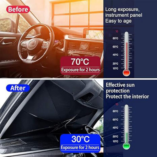 ZY162 / Foldable Car Windshield UV Sun Shade Umbrella for Sedan SUV - 5 11 - 4colorlife.com