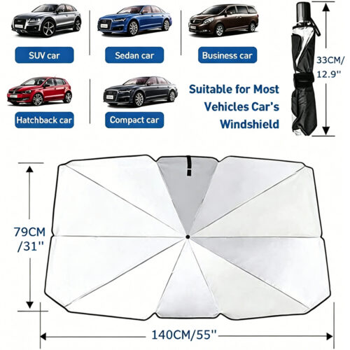 ZY162 / Foldable Car Windshield UV Sun Shade Umbrella for Sedan SUV - 8 1 - 4colorlife.com
