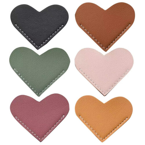 ZCH448 / Leather Heart Bookmarks - Leather Heart Bookmarks 2 - 4colorlife.com