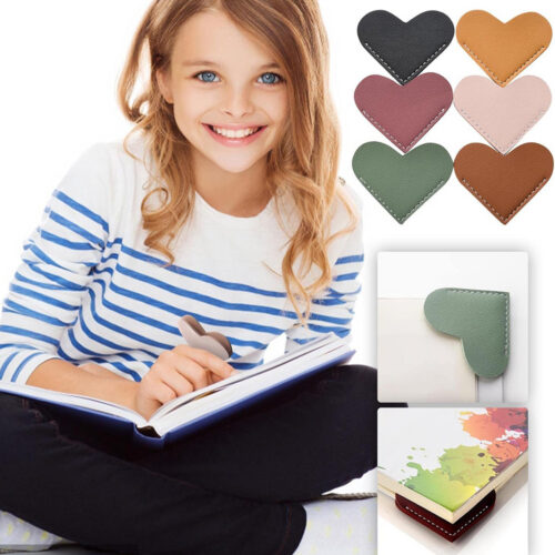 ZCH448 / Leather Heart Bookmarks - Leather Heart Bookmarks 3 - 4colorlife.com