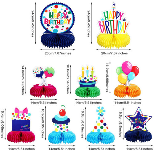AJC058 / Birthday Centerpieces for Tables Honeycomb Decorations - Happy Birthday Table Decorations3 - 4colorlife.com