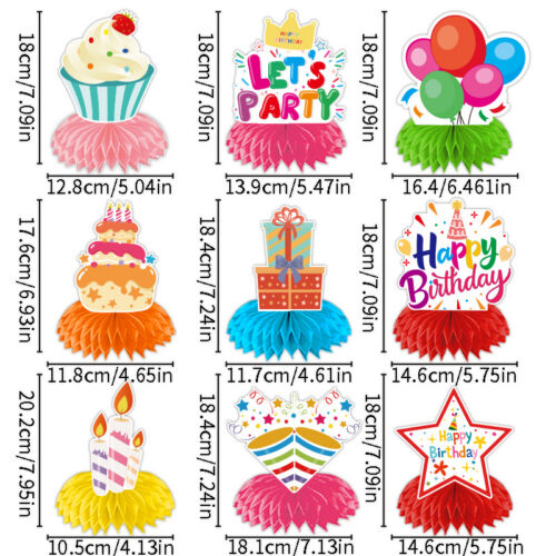 AJC058 / Birthday Centerpieces for Tables Honeycomb Decorations - Happy Birthday Table Decorations7 - 4colorlife.com