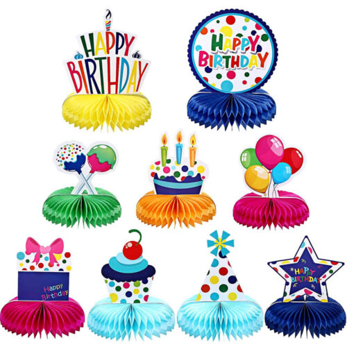 AJC058 / Birthday Centerpieces for Tables Honeycomb Decorations - Happy Birthday Table Decorations9 - 4colorlife.com