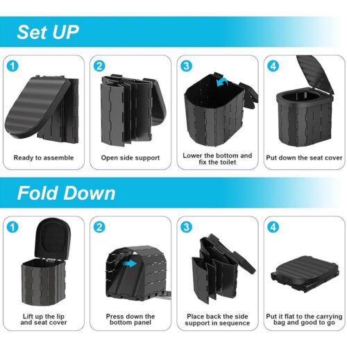 AJC060 / Portable Folding Toilet for Camping - Portable Toilet6 - 4colorlife.com