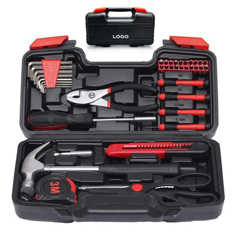 ZY131 / 39-Piece Basic Home Tool Kit with Plastic Toolbox for Househ - 1 12 - 4colorlife.com