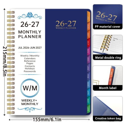 WTL251 / Enterprise 2026 2027 Weekly Monthly Schedule Notebook - 1 2 1 - 4colorlife.com