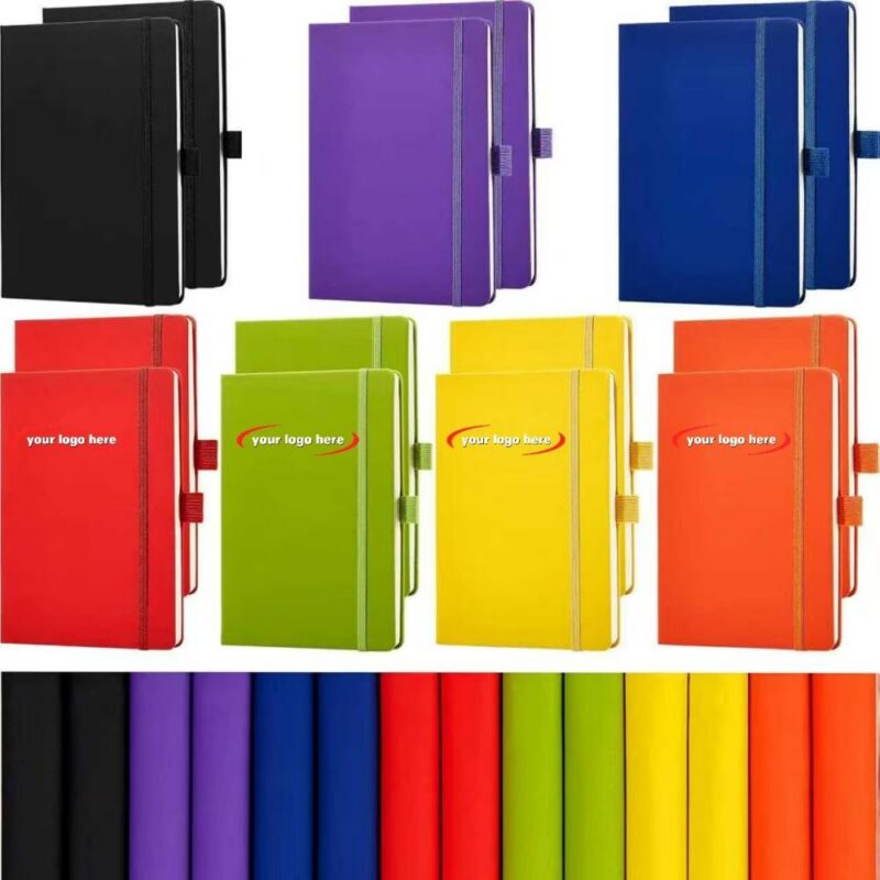 QQ427 / A5 Hardcover Notebook with Pen Holder PU Leather - 1 2 - 4colorlife.com