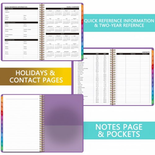 WTL251 / Enterprise 2026 2027 Weekly Monthly Schedule Notebook - 1 3 1 - 4colorlife.com