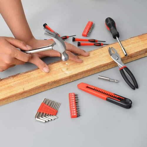ZY131 / 39-Piece Basic Home Tool Kit with Plastic Toolbox for Househ - 4 11 - 4colorlife.com