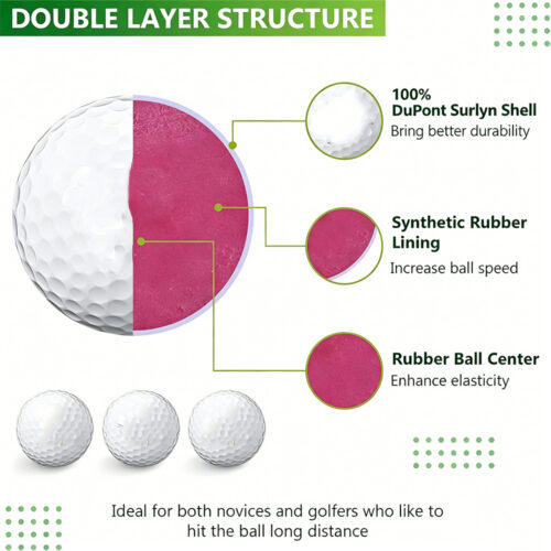 WQM121 / Double Layer Golf Ball for Competition, Custom Printed Logo - Double Layer Golf Ball For Competition Custom Print...